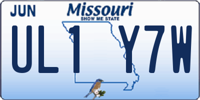 MO license plate UL1Y7W