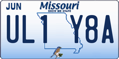 MO license plate UL1Y8A