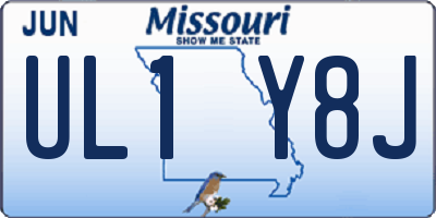 MO license plate UL1Y8J