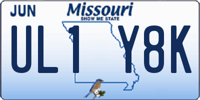 MO license plate UL1Y8K
