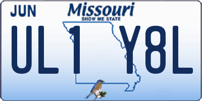 MO license plate UL1Y8L