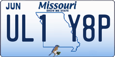 MO license plate UL1Y8P