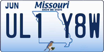 MO license plate UL1Y8W