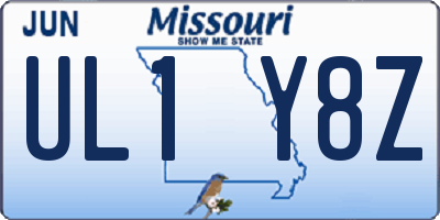 MO license plate UL1Y8Z