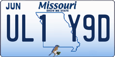 MO license plate UL1Y9D