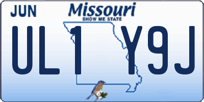 MO license plate UL1Y9J