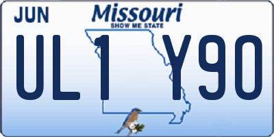 MO license plate UL1Y9O