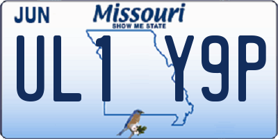 MO license plate UL1Y9P