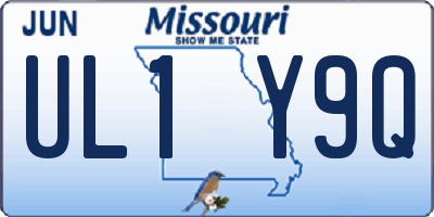 MO license plate UL1Y9Q