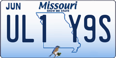 MO license plate UL1Y9S