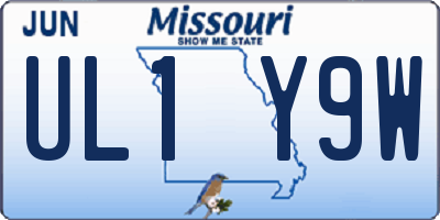 MO license plate UL1Y9W