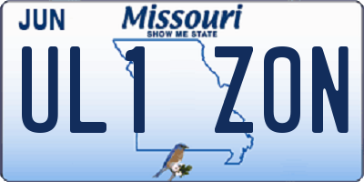 MO license plate UL1Z0N