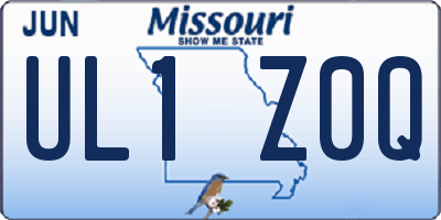 MO license plate UL1Z0Q