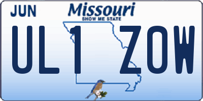 MO license plate UL1Z0W