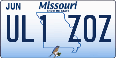 MO license plate UL1Z0Z