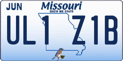 MO license plate UL1Z1B