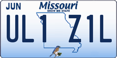 MO license plate UL1Z1L