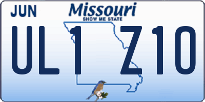 MO license plate UL1Z1O