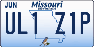 MO license plate UL1Z1P