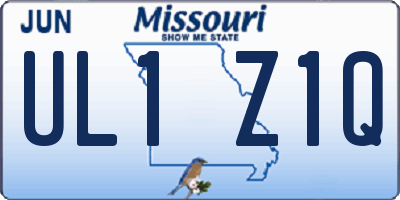 MO license plate UL1Z1Q