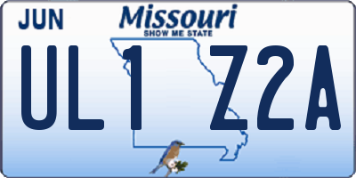 MO license plate UL1Z2A