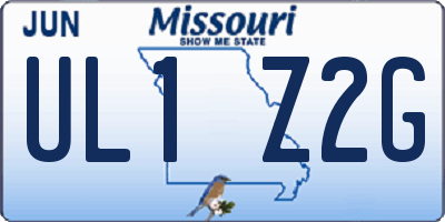 MO license plate UL1Z2G
