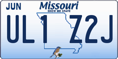 MO license plate UL1Z2J