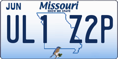 MO license plate UL1Z2P