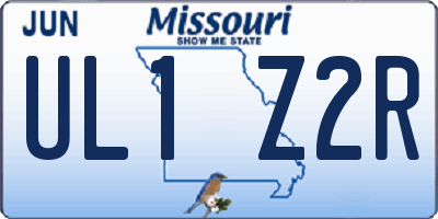 MO license plate UL1Z2R