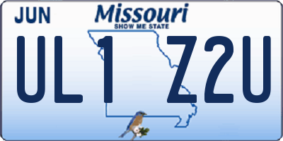 MO license plate UL1Z2U
