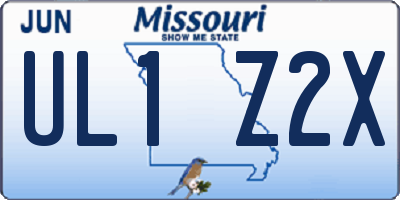 MO license plate UL1Z2X