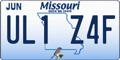 MO license plate UL1Z4F
