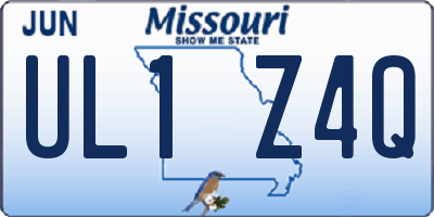 MO license plate UL1Z4Q
