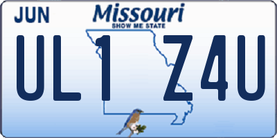 MO license plate UL1Z4U