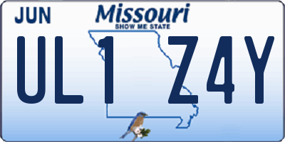 MO license plate UL1Z4Y