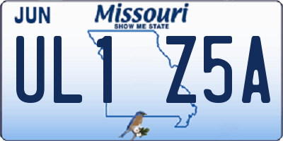 MO license plate UL1Z5A
