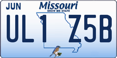 MO license plate UL1Z5B