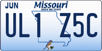 MO license plate UL1Z5C