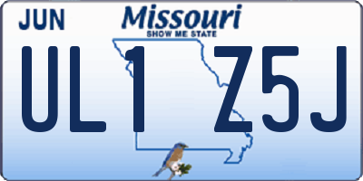 MO license plate UL1Z5J