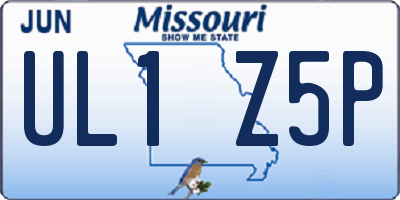 MO license plate UL1Z5P