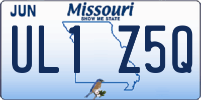 MO license plate UL1Z5Q