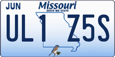 MO license plate UL1Z5S