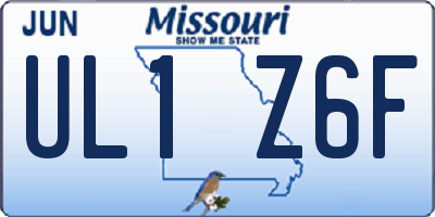 MO license plate UL1Z6F