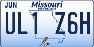MO license plate UL1Z6H