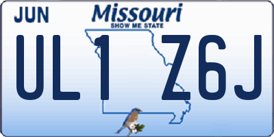 MO license plate UL1Z6J