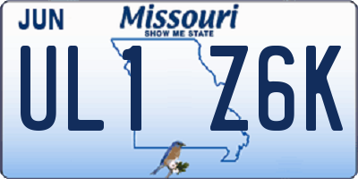 MO license plate UL1Z6K