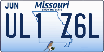 MO license plate UL1Z6L