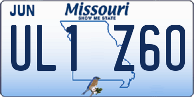 MO license plate UL1Z6O