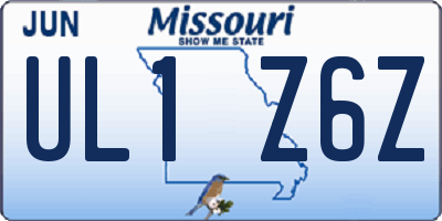 MO license plate UL1Z6Z