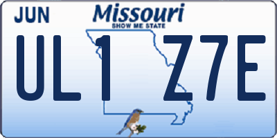 MO license plate UL1Z7E